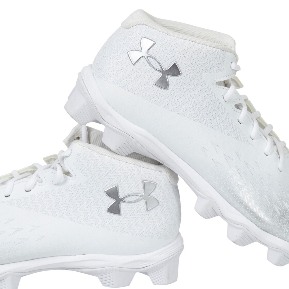 Under Armour Spotlight Select Mid Football Cleats Men 12 White Silver